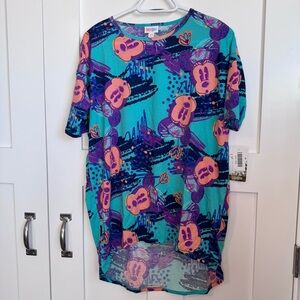 NWT‎ Disney LulaRoe Irma Minnie Mouse Women's Size XXS Shirt High Low Hem New